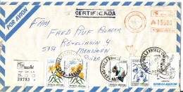 Argentina Registered Air Mail Cover With Meter Cancel And Stamps Sent To Switzerland Villa Angela 12-12-1991 Topic Stamp - Aéreo