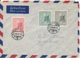 Czechoslovakia Air Mail Cover Sent To USA Karlovy Vary 23-4-1947 With Complete Set Of 3 - Luftpost