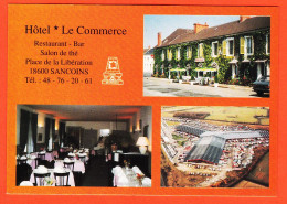 14393 / SANCOINS 18-Cher Hôtel-Restaurant LE COMMERCE Place De La LIBERATION Multivues Façade Salle Vue Aérienne  - Sancoins