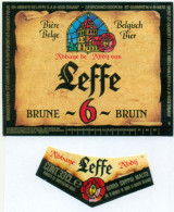 Oud Etiket Bier Leffe 6 Brune - Bruin - Brouwerij / Brasserie St Guibert Te Mont-St-Guibert - Bière