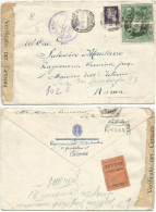 LUOGOTENENZA Espresso PM Posta Militare L.1,25 Coppia + Imp.L.1 Palermo 27gen1945 X Roma Censura + Agenzia Recapito - Marcofilie