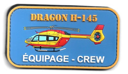 Ecusson PVC SECURITE CIVILE DRAGON EC-145 EQUIPAGE - Bomberos