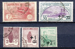 FRANCE 1922-1927 - 5 Stamps 'ORPHELINS De La GUERRE' VFU                                                            Hk14 - 1932-39 Vrede
