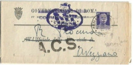 LUOGOTENENZA Regno Del Sud Imperiale SF C.50 Isolato Modulo Comune Roma 18dic1944 X Avezzano - Storia Postale