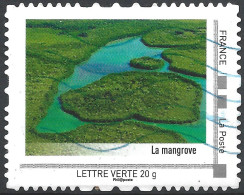 Montimbramoi  Guadeloupe : La Mangrove - Lettre Verte: Timbre Sur Support - Usados