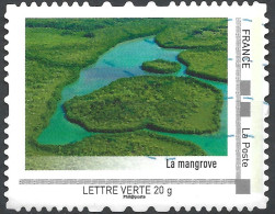 Montimbramoi  Guadeloupe : La Mangrove - Lettre Verte: Timbre Sur Support - Usati