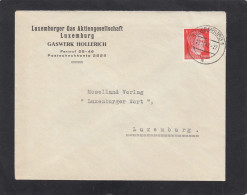 LUXEMBURGER GAS AG,LUXEMBURG.GASWERK HOLLERICH.ORTSBRIEF AUS LUXEMBURG ,1942 - 1940-1944 Occupation Allemande