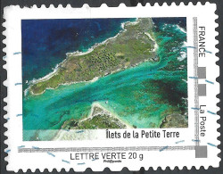 Montimbramoi  Guadeloupe : îlets De La Petite Terre - Lettre Verte: Timbre Sur Support - Usati
