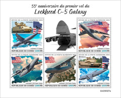 Guinea 2023 55th Anniversary Of The First Flight Of Lockheed C-5 Galaxy S202402 - Guinée (1958-...)