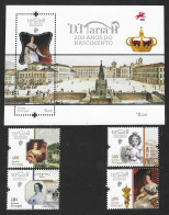 Portugal 2019 , Mi.Nr. 4476/79 +Sheet 441/4480 - D.Maria II 200 Anos Do Nascimento - Postfrisch / MNH / (**) - Unused Stamps