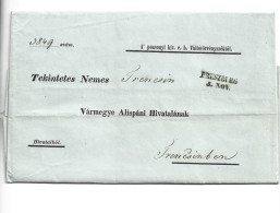 1846 AUSTRIA HUNGARY SLOVAKIA - BRATISLAVA PRESSBURG PREPHILATELIC EXOFFO LETTER TO TRENCIN - ...-1850 Prephilately