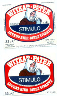 2 Verschillende Oude Etiketten Bier Witkap Pater Stimulo - Brouwerij / Brasserie Slaghmuylder Te Ninove - Bière