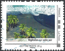 Montimbramoi  Martinique : Végétation Sur Sable Noir - Lettre Verte: Timbre Sur Support - Oblitérés