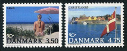 Denmark 939-940,MNH.Michel 1003-1004. Danish Islands,1991.Harbor,Town,Beach, - Ungebraucht