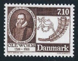 Denmark 849,MNH.Mi 916. Ole Worm,1588-1664,archeologist, 1988,Runic Artifact. - Neufs