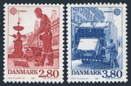 Denmark 826-827,MNH. Mi 882-883. EUROPE CEPT-1986. Street Sweeper,Garbage Truck. - Ungebraucht