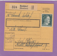 PAKETKARTE AUS ESCHDORF NACH ESCH/ALZIG,1944. - 1940-1944 Ocupación Alemana