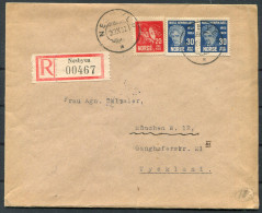 1933 Norway Registered Nesbyen Cover - Munchen Railway Bahnpost Germany  - Lettres & Documents