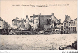 ACQP9-59-0837 - LANDRECIES - Ruines Des Incendiées Par Les Allemands Le 4 Novembre 1918 - Côté Ouest De La Place - Landrecies