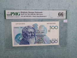 Belgium # P143#Banque Nationale 500 Francs Meunier PMG 66EPQ!! - 500 Francos