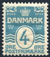 Denmark 60, Hinged-thin. Michel 45A. Definitive Waves, 1905. - Nuovi