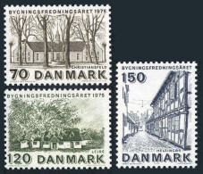 Denmark 570-572, MNH. Mi 592-594. Europe Architectural Heritage, 1975. Church, - Nuevos