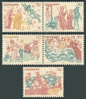 Denmark 526-530,MNH. Michel 550-554. Frescoes From Churches, 1973. - Unused Stamps