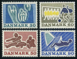 Denmark 482-485, MNH. Mi 514-517. Sport 1971: Swimming, Gymnastics, Soccer,Sail. - Ungebraucht
