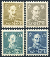 Denmark 286A-287A (4), Hinged. Michel 276-277, 292-293. King Christian X, 1946. - Ungebraucht