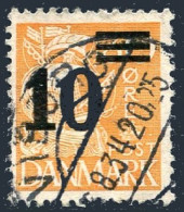 Denmark 245, Used. Michel 216. Caravel Surcharged With A New Value, 1934. - Gebraucht