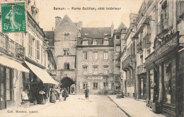 [-5%] FRANCE - Semur - Porte Guillier - Côté Intérieur - Coll Mercier - Tabacs - Vue Générale - Carte Postale Ancienne - Semur