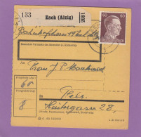 PAKETKARTE AUS  ESCH/ALZIG  NACH FELS,SPÄTVERWENDUNG 18-8-1944. - 1940-1944 German Occupation