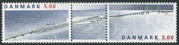 Denmark 1096-1097a Pair, MNH. Michel 1180-1181. Bridges Over Great Belt, 1998. - Unused Stamps