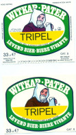 2 Verschillende Oude Etiketten Bier Witkap Pater Tripel - Brouwerij / Brasserie Slaghmuylder Te Ninove - Bière