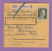 PAKETKARTE AUS  LUXEMBURG NACH NIEDER-WILZ,SPÄTVERWENDUNG 18-8-1944. - 1940-1944 German Occupation