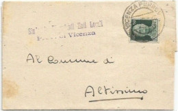 LUOGOTENENZA Imperiale SF C.60 Verde Isolato Stampe Vicenza 4gen1945 - Poststempel