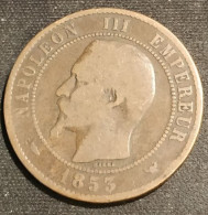 FRANCE - 10 CENTIMES 1853 W - Napoléon III Tête Nue - Gad 248 - KM 771.7 - 10 Centimes