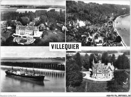 ADGP11-76-1002 - VILLEQUIER CHATEAU BATEAU VUE AERIENNE LAPIE - Villequier