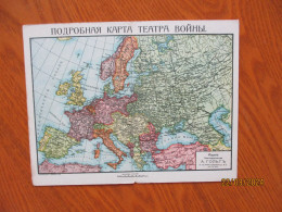 1914 RUSSIA LATVIA RIGA MAP OF WW I , PRESIDENT OF FRANCE POINCARE , - Carte Geografiche