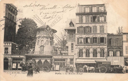 FRANCE - Paris - Le Moulin Rouge - Vue Générale - Des Voitures - Chevaux - Bâtiments - Carte Postale Ancienne - Other Monuments