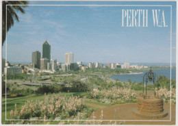 WESTERN AUSTRALIA WA View From Kings Park PERTH Advance Souvenirs Midge Postcard 1991 Pmk 43c Xmas Stamp - Perth