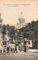 FRANCE - Paris - Montmartre - Le Sacré Cœur Et Le Funiculaire - Vue Au Loin - Des Gens - Voiture -Carte Postale Ancienne - Sacré-Coeur