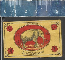 ELEPHANT - OLD MATCHBOX LABEL MADE IN EUROPE - FOR EXPORT TO THAILAND NEPAL MYANMAR BIRMA ?? - Boites D'allumettes - Etiquettes