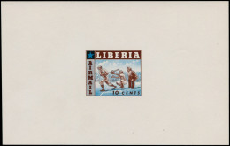Baseball & Cricket Poste ** - Libéria,Pa. 86, Petit Feuillet En Couleurs Non émises (bleu + Violet), Non Dentelé: Baseba - Basket-ball