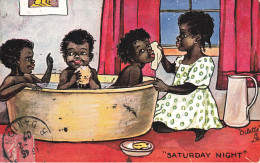 Négritude * CPA Illustrateur Oilette Raphael Tuck & Sons * Enfants * éthnique Ethnic Ethno Black Nègre * Bain Baignoire - África