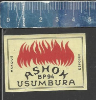 ASHOK BP94 USUMBURA - OLD MATCHBOX LABEL MADE USUMBURA CONGO - Boites D'allumettes - Etiquettes