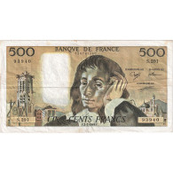 France, 500 Francs, Pascal, 1989, S.291, TTB, Fayette:71.40, KM:156g - 500 F 1968-1993 ''Pascal''