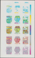 SENEGAL Poste ** - 524/26, Feuille Complète De 15 Essais De Couleur Non Dentelés: Hundertwasser - Senegal (1960-...)