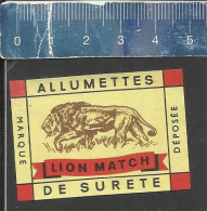 LION MATCH  - OLD MATCHBOX LABEL MADE TANGANYIKA ?????? - Boites D'allumettes - Etiquettes