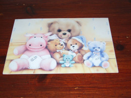 73007-      CA. 11,5 X 16,5 CM. DOUBLE CARD - BEREN / BEARS / BÄREN / OURS / ORSI / TEDDYBEARS - Jeux Et Jouets